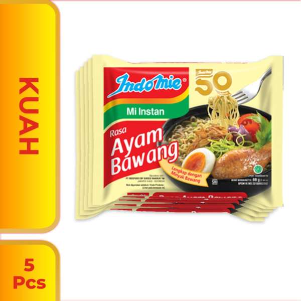 5 bungkus Indomie Kuah Rebus Ayam Bawang...