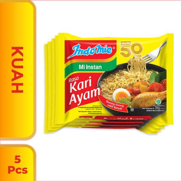 5 Bungkus Indomie Kuah Rasa Kari Ayam 70...