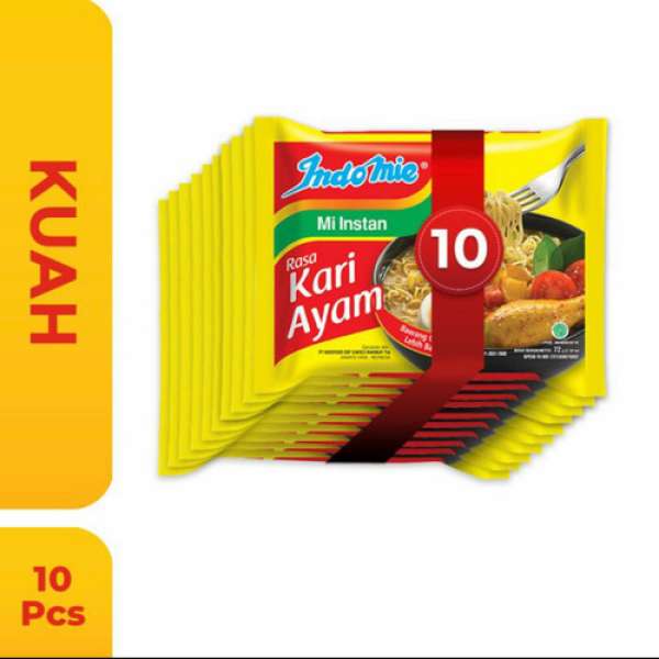 10 Bungkus Indomie Kuah Rasa Kari Ayam 7...