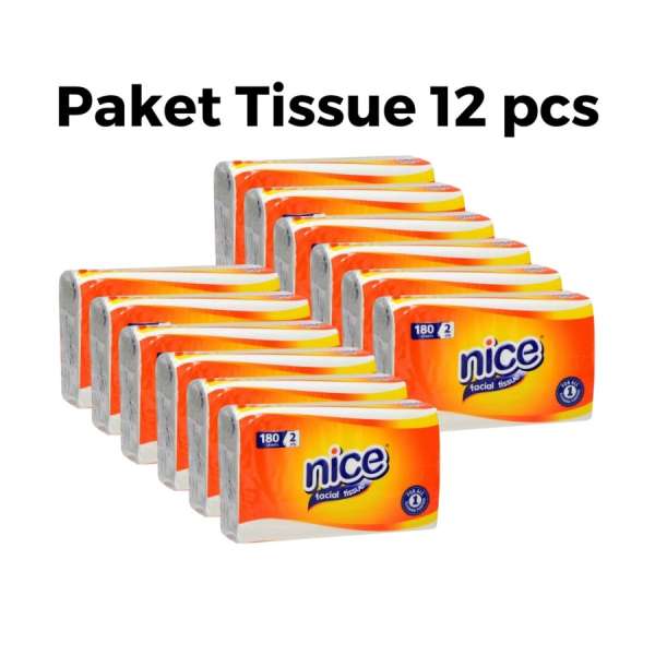 (Paket 12 Pack) Tissue Facial Nice 180 S...