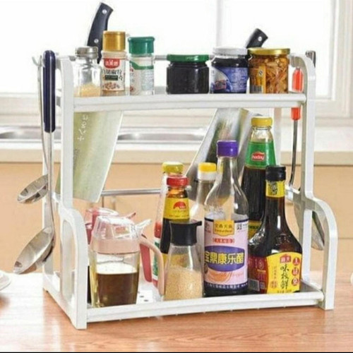 Rak bumbu dapur 2 susun serbaguna - Baya...
