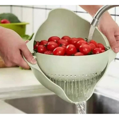 Baskom saringan ganda pencuci buah sayur...