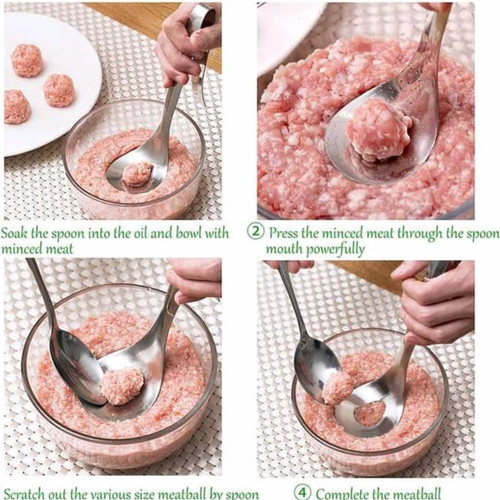 Sendok pembuat bakso stainless alat ceta...
