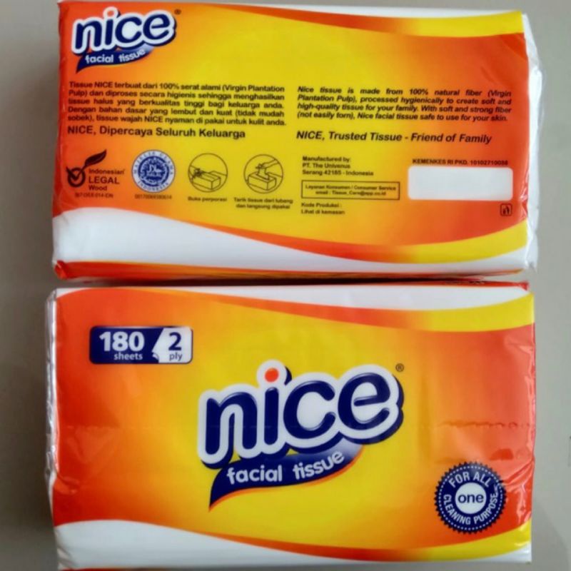 【PAKET 2 PCS】Tissue Facial Nice 180 ...