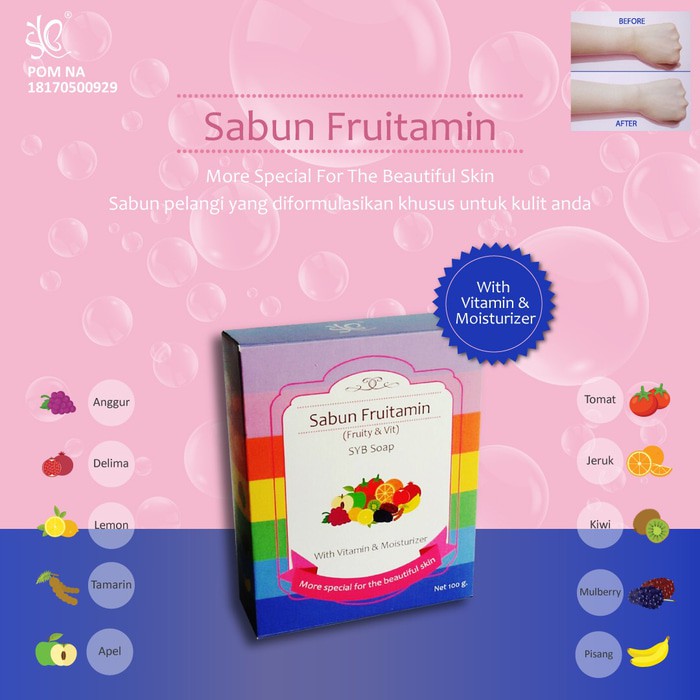 Fruitamin Soap 10 in 1 100gr/ Sabun Buah...