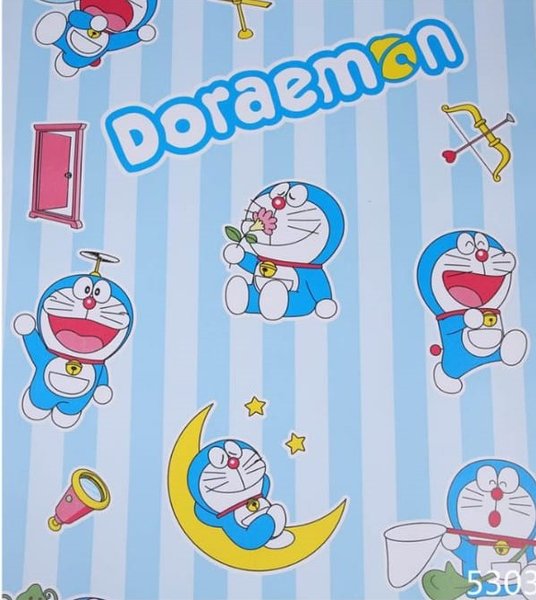 Wallsticker Wallpaper Doraemon Warna Bir...