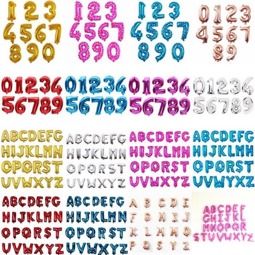 Balon Foil Huruf Angka Birthday Biru Pin...