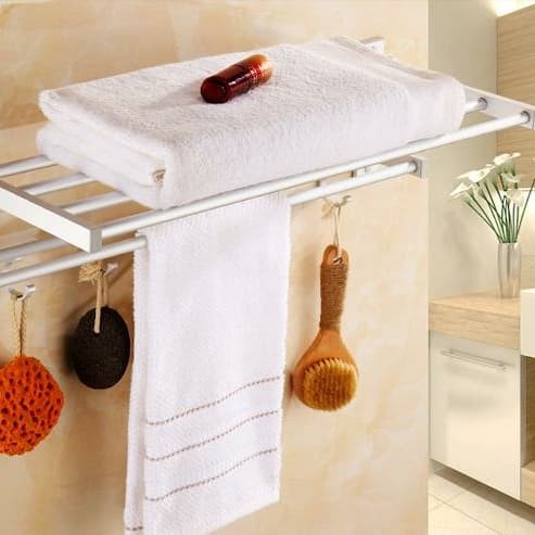 Rak Handuk Dinding Toilet Aluminium - Ba...